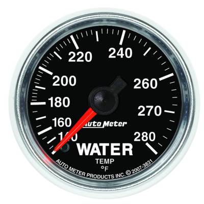 Auto Meter Gauge; Water Temp; 2 1/16in.; 140-280deg. F; Mechanical; GS 3831