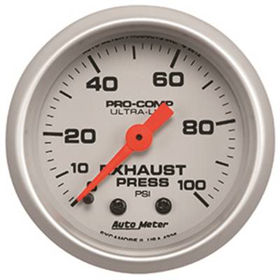 Auto Meter - Auto Meter Gauge; Exhaust Press; 2 1/16in.; 100psi; Mechanical; Ultra-Lite 4326 - Image 2