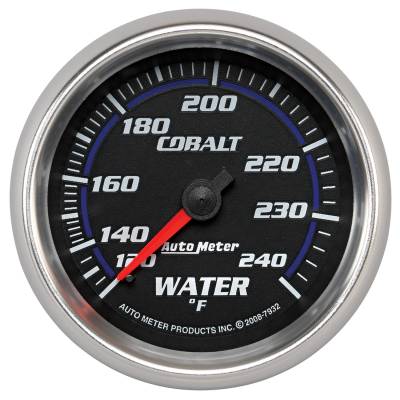 Auto Meter Gauge; Water Temp; 2 5/8in.; 120-240deg. F; Mechanical; Cobalt 7932