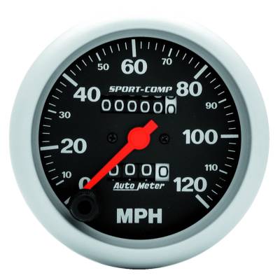 Auto Meter Gauge; Speedometer; 3 3/8in.; 120mph; Mechanical; Sport-Comp 3992