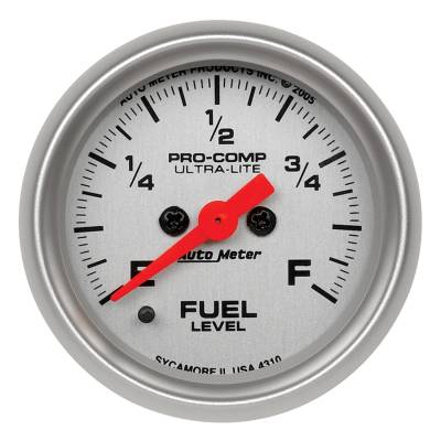 Auto Meter Gauge; Fuel Level; 2 1/16in.; 0-280 Programmable; Ultra-Lite 4310