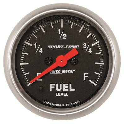Auto Meter Gauge; Fuel Level; 2 1/16in.; 0-280 Programmable; Sport-Comp 3310