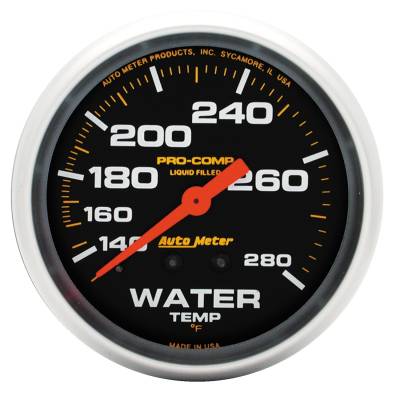 Auto Meter Gauge; Water Temp; 2 5/8in.; 140-280deg. F; Liquid Filled Mech; Pro-Comp 5431