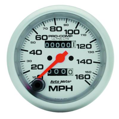 Auto Meter Gauge; Speedometer; 3 3/8in.; 160mph; Mechanical; Ultra-Lite 4493