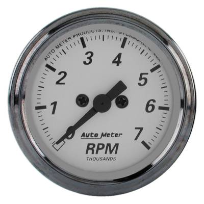 Auto Meter Gauge; Tachometer; 2 1/16in.; 7k RPM; In-Dash; American Platinum 1994