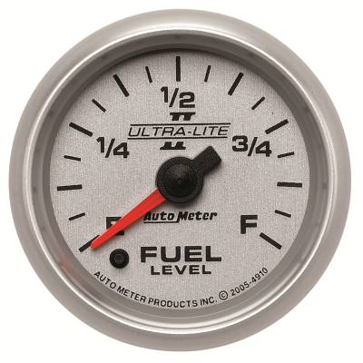 Auto Meter Gauge; Fuel Level; 2 1/16in.; 0-280 Programmable; Ultra-Lite II 4910