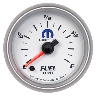 Auto Meter Gauge; Fuel Level; 2 1/16in.; 0-280 Programmable; White; Mopar 880027