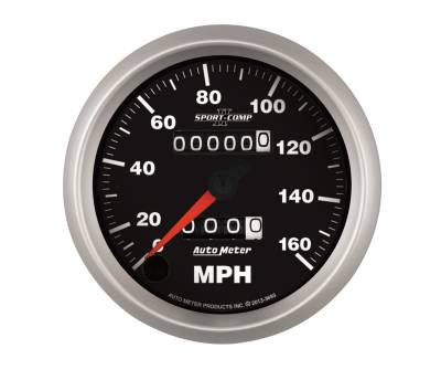 Auto Meter Gauge; Speedometer; 3 3/8in.; 160mph; Mechanical; Sport-Comp II 3693