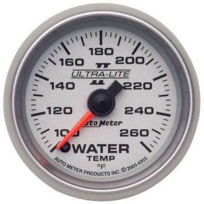 Auto Meter Gauge; Water Temp; 2 1/16in.; 100-260deg. F; Digital Stepper Motor; Ultra-Lite I 4955