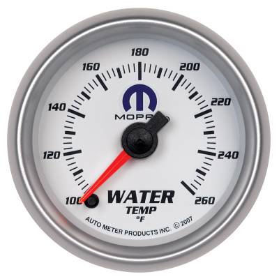 Auto Meter Gauge; Water Temp; 2 1/16in.; 100-260deg. F; Digital Stepper Motor; White; Mopar 880032
