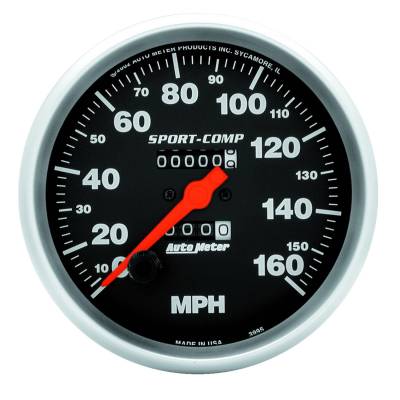 Auto Meter Gauge; Speedometer; 5in.; 160mph; Mechanical; Sport-Comp 3995
