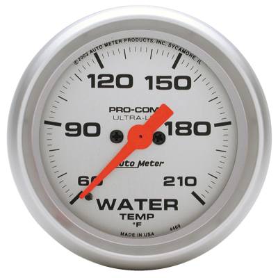 Auto Meter Gauge; Low Water Temp; 2 1/16in.; 60-210deg. F; Digital Stepper Motor; Ultra-Lit 4369