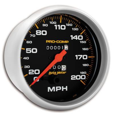 Auto Meter Gauge; Speedometer; 5in.; 200mph; Mechanical; Pro-Comp 5156
