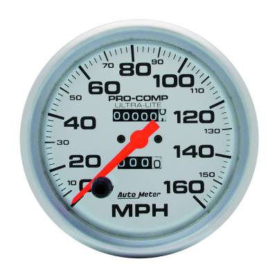 Auto Meter Gauge; Speedometer; 5in.; 160mph; Mechanical; Ultra-Lite 4495