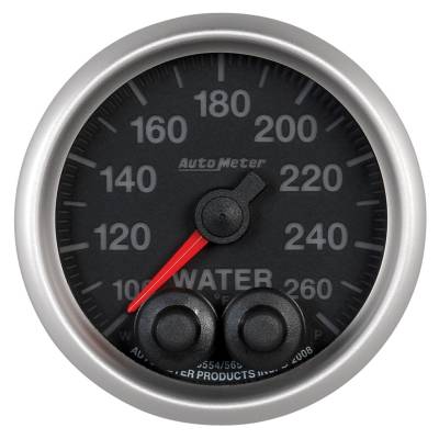 Auto Meter Gauge; Water Temp; 2 1/16in.; 260deg. F; Stepper Motor w/Peak/Warn; Elite 5654