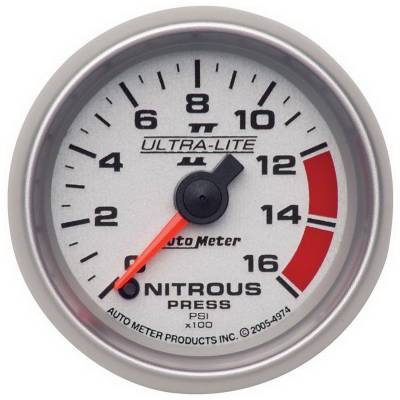 Auto Meter Gauge; Nitrous Pressure; 2 1/16in.; 1600psi; Digital Stepper Motor; Ultra-Lite I 4974