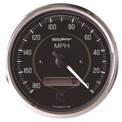 Auto Meter Gauge; Speedometer; 4in.; 180mph; Elec. Program. (Reverse Rotation); Cobra 201013