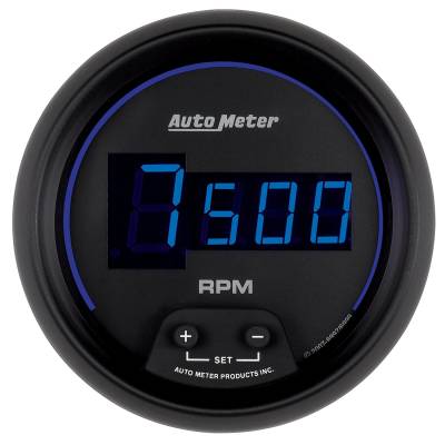 Auto Meter Gauge; Tach; 3 3/8in.; 10k RPM; In-Dash; Digital; Black Dial w/Blue LED 6997