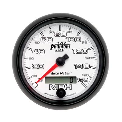 Auto Meter Gauge; Speedometer; 3 3/8in.; 160mph; Elec. Programmable; Phantom II 7588