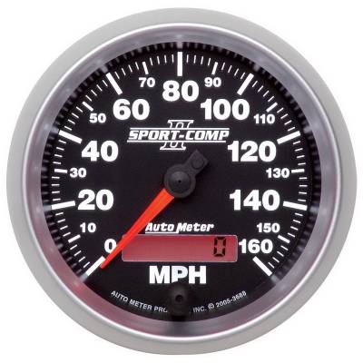 Auto Meter Gauge; Speedometer; 3 3/8in.; 160mph; Elec. Programmable; Sport-Comp II 3688