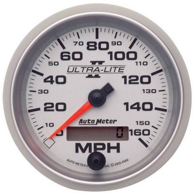 Auto Meter Gauge; Speedometer; 3 3/8in.; 160mph; Elec. Programmable; Ultra-Lite II 4988
