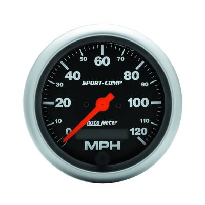 Auto Meter - Auto Meter Gauge; Speedo; 3 3/8in.; 120mph; Elec. Program w/LCD odo; Sport-Comp 3987 - Image 1