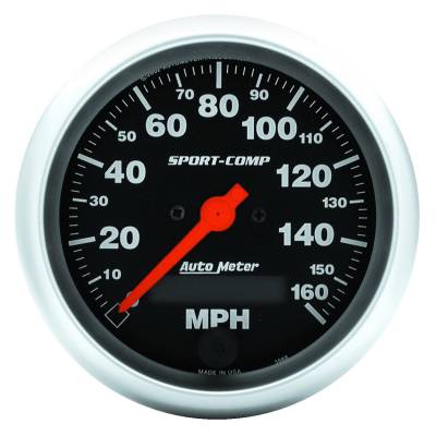 Auto Meter - Auto Meter Gauge; Speedo; 3 3/8in.; 160mph; Elec. Program w/LCD odo; Sport-Comp 3988 - Image 1