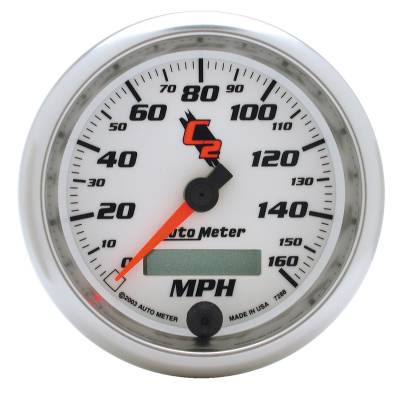 Auto Meter Gauge; Speedometer; 3 3/8in.; 160mph; Elec. Programmable; C2 7288