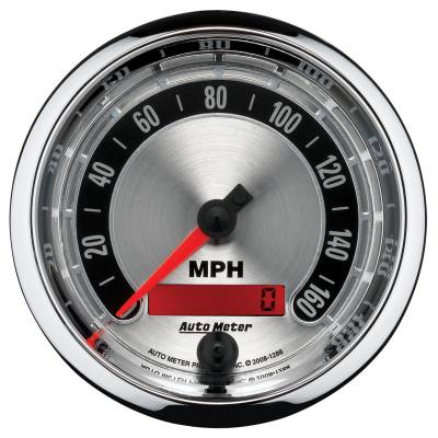 Auto Meter Gauge; Speedometer; 3 3/8in.; 160mph; Elec. Programmable; American Muscle 1288