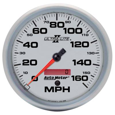 Auto Meter Gauge; Speedometer; 5in.; 160mph; Elec. Programmable; Ultra-Lite II 4989