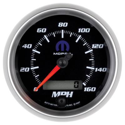 Auto Meter Gauge; Speedometer; 3 3/8in.; 160mph; Elec. Programmable; Black; Mopar 880022