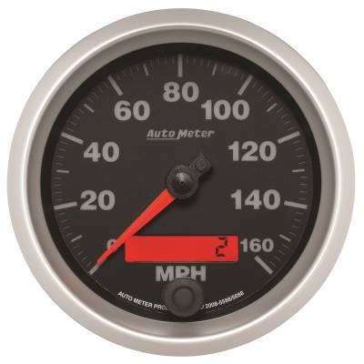 Auto Meter Gauge; Speedometer; 3 3/8in.; 160mph; Elec. Programmable; Elite 5688