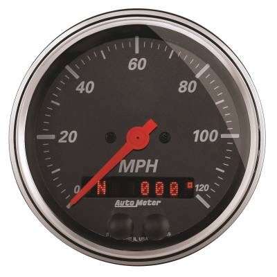 Auto Meter Gauge; Speedometer; 3 3/8in.; 120mph; GPS; Designer Black 1449