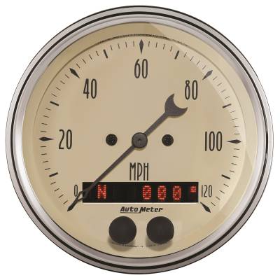 Auto Meter Gauge; Speedometer; 3 3/8in.; 120mph; GPS; Antique Beige 1849