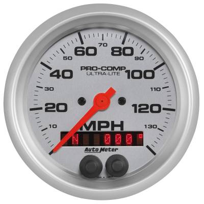 Auto Meter Gauge; Speedometer; 3 3/8in.; 140mph; GPS; Ultra-Lite 4480