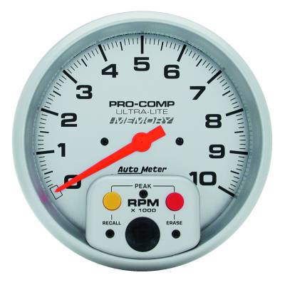 Auto Meter Gauge; Tachometer; 5in.; 10k RPM; In-Dash w/Peak RPM Memory; Ultra-Lite 4494