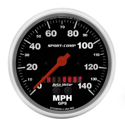 Auto Meter Gauge; Speedometer; 5in.; 140mph; GPS; Sport-Comp 3983