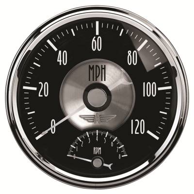 Auto Meter Gauge; Tach/Speedo; 5in.; 120mph/8k RPM; Elec. Program; Prestige Blk. Diamond 2091