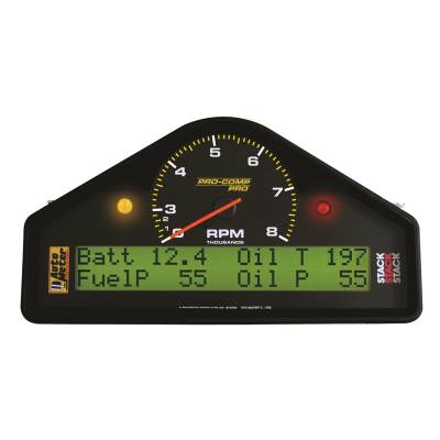 Auto Meter Race Dash Display; 8k RPM/MPH/FUELP/OILP/OILT/WTMP/VOLT; Pro-Comp 6011