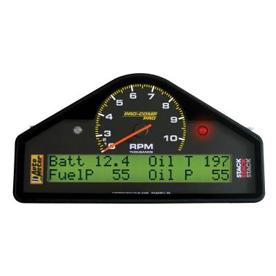 Auto Meter Race Dash Display; 10.5k RPM/MPH/FUELP/OILP/OILT/WTMP/VOLT; Pro-Comp 6013
