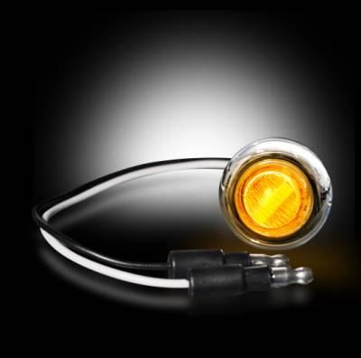 1 Extra Amber LED Light with Clear Lens & Chrome Bezel to be added to Universal LED Front Lower Air Dam Light Kit - AMBER