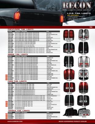 Recon Lighting - Chevy Silverado 07-13 1500 (2nd GEN Single-Wheel & 07-14 Dually) & GMC Sierra 07-14 (Dually Only) 2nd GEN Body Style LED TAIL LIGHTS - Dark Red Smoked Lens - Image 3