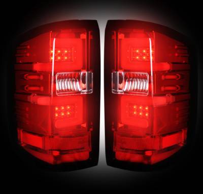 Recon Lighting - Chevy Silverado 14-17 1500/2500/3500 (Fits 3rd GEN All Body Styles Chevy Silverado & GMC Sierra 15-17 Dually ONLY) LED TAIL LIGHTS - Red Lens - Image 2