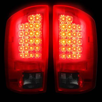 Recon Lighting - Dodge 07-08 RAM 1500 & 07-09 RAM 2500/3500 LED TAIL LIGHTS - Dark Red Smoked Lens - Image 2