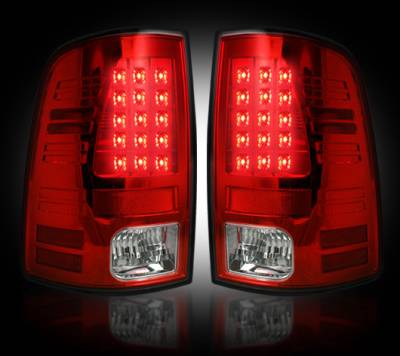 Recon Lighting - Dodge 09-14 RAM 1500 & 10-14 RAM 2500/3500 (Replaces Factory OEM Halogen Tail Lights) - Red Lens - Image 2