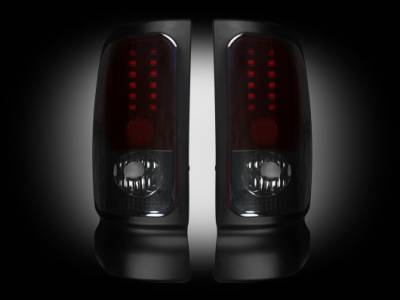 Lighting - Tail Lights - Recon Lighting - Dodge 94-01 RAM 1500 & 94-02 RAM 2500/3500 - Dark Red Smoked Lens
