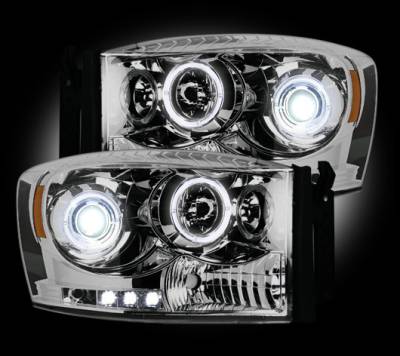 Recon Lighting - Dodge RAM 06-08 1500 & 06-09 2500/3500 PROJECTOR HEADLIGHTS - Clear / Chrome - Image 2