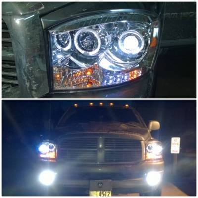 Recon Lighting - Dodge RAM 06-08 1500 & 06-09 2500/3500 PROJECTOR HEADLIGHTS w/ CCFL HALOS & DRL - Clear / Chrome - Image 3