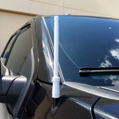 Recon Lighting - Extended Range Aluminum 12" Shorty Antenna - Universal Fitment Fits All Makes & Models w/ OEM Factory Threaded Antenna - WHITE - Image 2