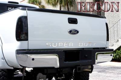 Recon Lighting - Ford 08-16 SUPERDUTY Raised Logo Acrylic Emblem Insert 3-Piece Kit for Hood, Tailgate, & Interior - CHROME - Image 1